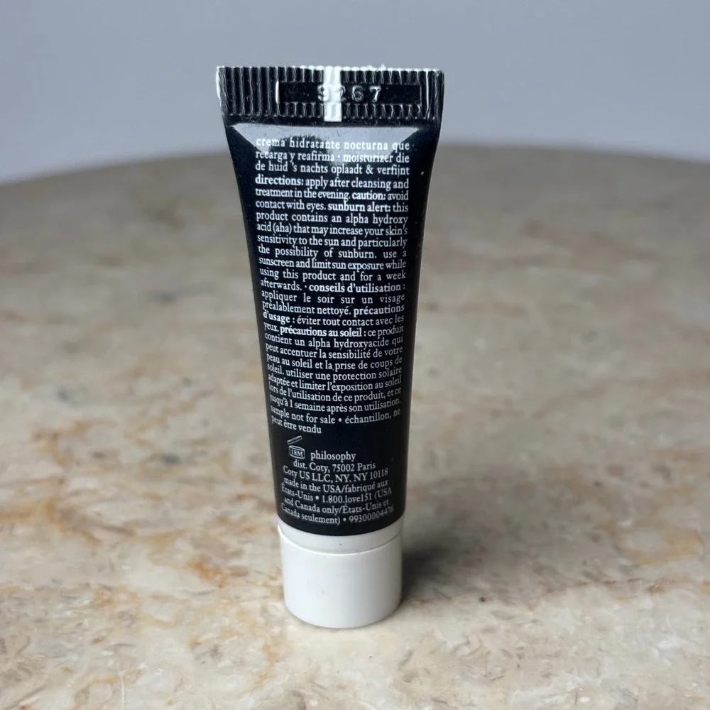 Philosophy Renewed Hope in a Jar Overnight Moisturizer 7ml Black AHA Cream Mini